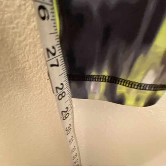 Zella Womens Stretch mid rise full length Leggings black, print sides XS - Picture 8 of 9